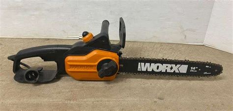 Worx electric chainsaw, 14" Bar, good - Albrecht Auction Service