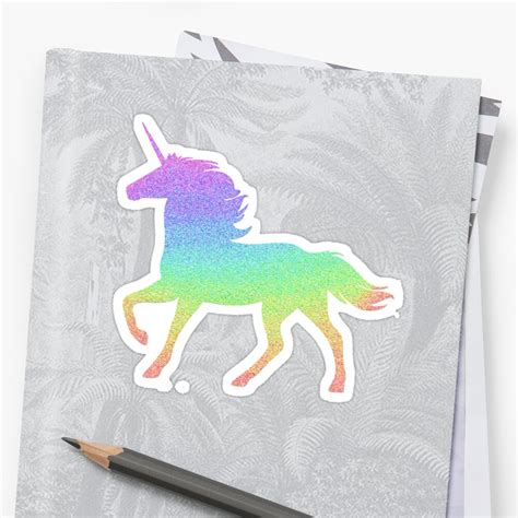 "Unicorn Sparkle Glitter Rainbow Print" Stickers by thepinecones ...