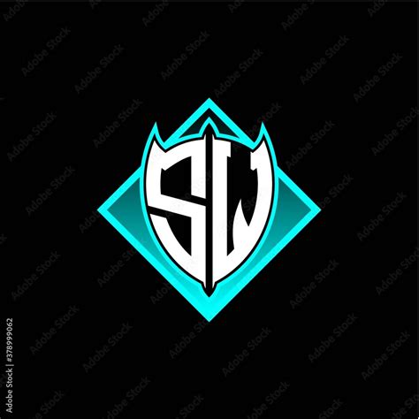 S W letter shield with square protection logo as a sweetener Stock Vector | Adobe Stock