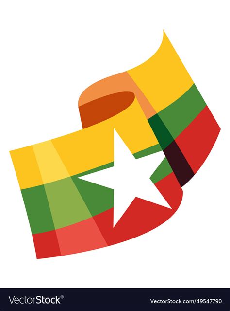 Myanmar independence day flag Royalty Free Vector Image