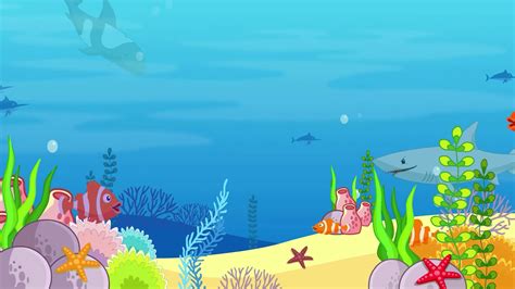 Cartoon Background - Underwater Sea Life 3439678 Stock Video at Vecteezy