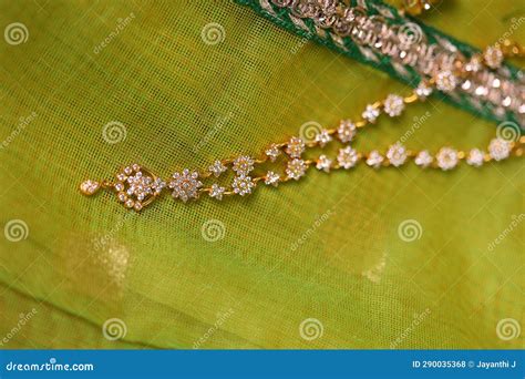 Pure 24 Carat Gold Jewellery Necklace Indian Traditional Style Stock Photo - Image of bead ...