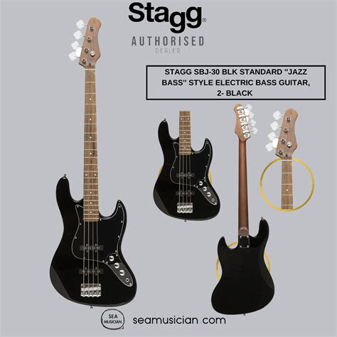 Stagg Sbj-30 Blk Standard Jazz Bass Style Electric Bass Guitar 2 J-bass ...