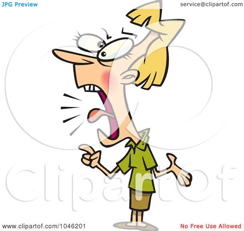 Royalty-Free (RF) Clip Art Illustration of a Cartoon Female Employee Screaming And Complaining ...