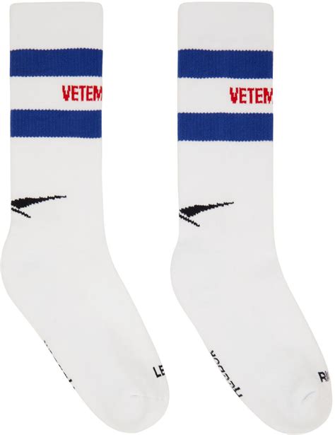 VETEMENTS White Reebok Edition Logo Socks Vetements