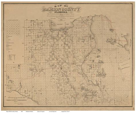 Marion County Florida 1885 - Old Map Reprint - OLD MAPS