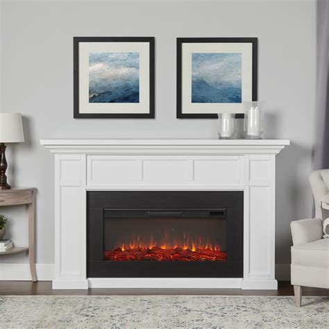 Real Flame Alcott Landscape 75 in. Freestanding Electric Fireplace in White 4130E-W - The Home Depot