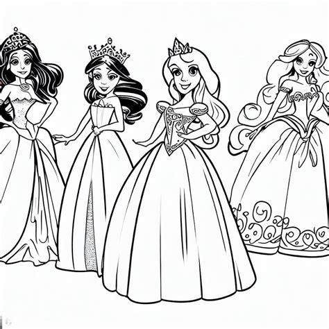 Coloriage Princesses Mignonnes - télécharger et imprimer gratuit sur ColoriageEnfant.Com