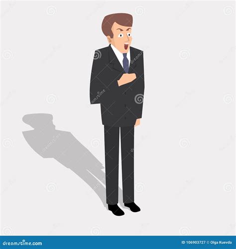 Man with Surprised Face Expression Vector Illustration Stock Vector ...