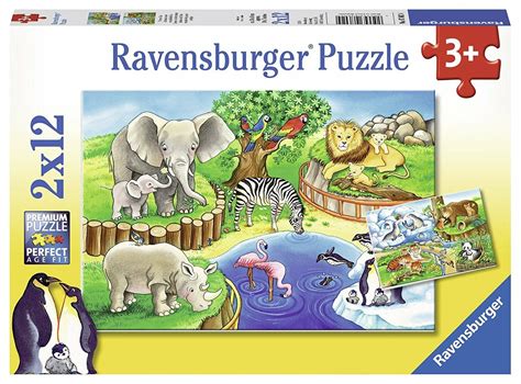 Ravensburger Puzzle 2x12pc - Animals In The Zoo