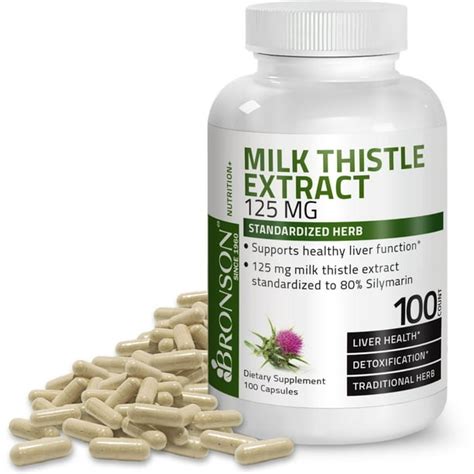 Bronson Milk Thistle Extract, 100 Capsules - Walmart.com - Walmart.com