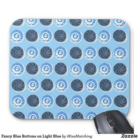 Fancy Blue Buttons on Light Blue Mouse Pad | Mouse pad, Blue, Mouse