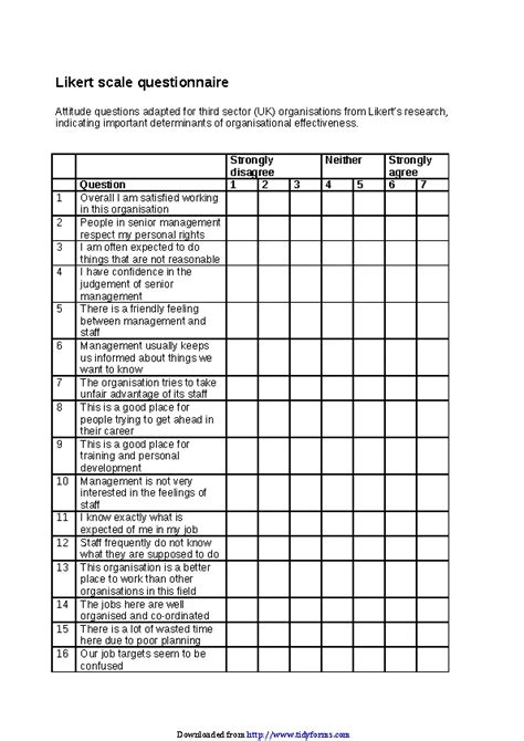 Likert Scale Questionnaire - PDFSimpli