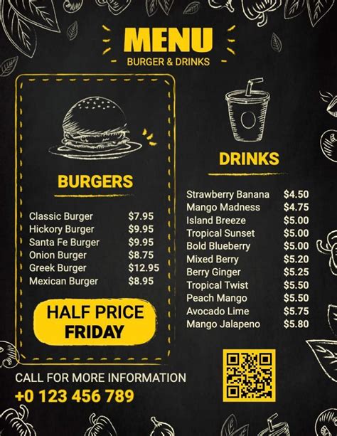 Burger Menu Design Ideas, Examples, and Samples