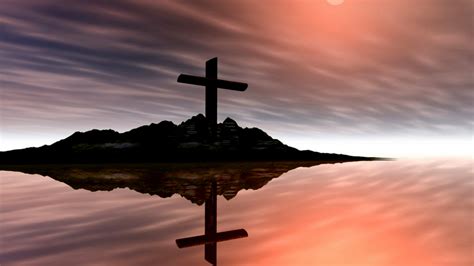 HD Wallpaper: Serenity of the Cross at Dusk