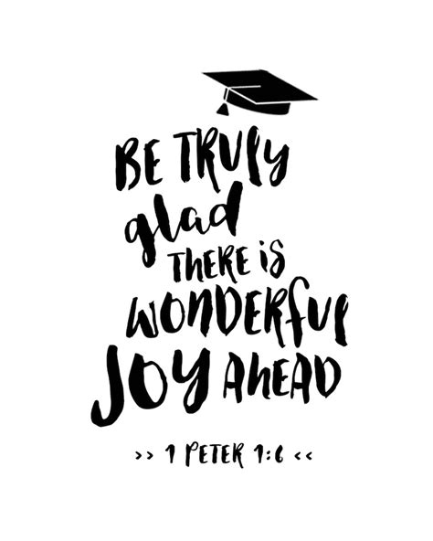 Bible Art Scripture Printable Graduation Printable Be Truly Glad there is Wonderful Joy Ahead ...