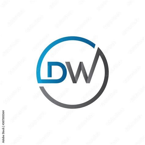 Initial DW Letter Logo With Creative Modern Business Typography Vector ...