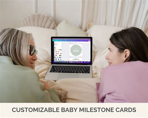 Personalized Baby Milestone Cards Baby Shower Gift 100% Customizable in Canva Printable Instant ...