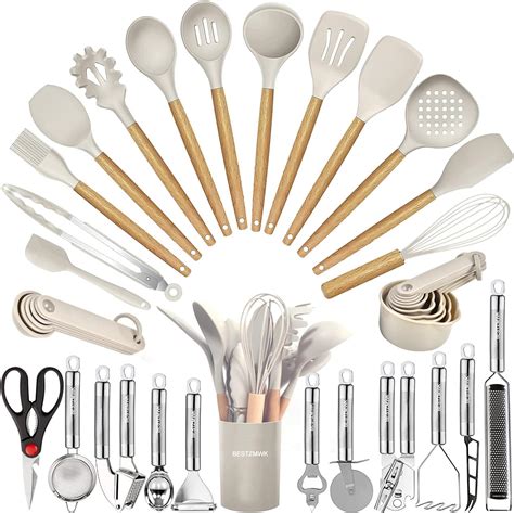 Amazon.com: Kitchen Utensils Set- 35 PCs Cooking Utensils with Grater,Tongs, Spoon Spatula ...