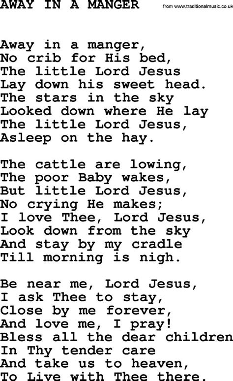 Away In A Manger Lyrics Printable