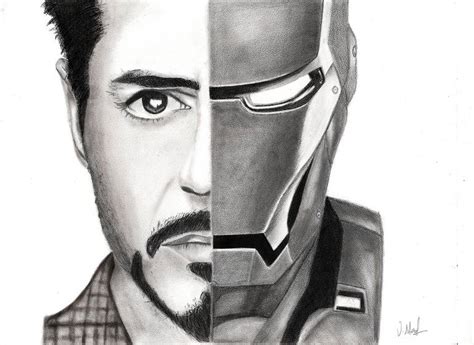 Robert Downey Jr. Tony stark/ Iron man Drawing by madura venkatachalam | Saatchi Art