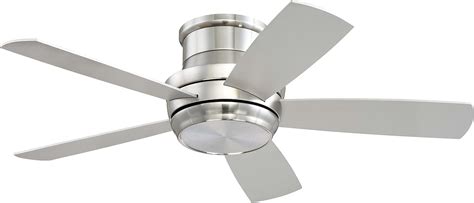 44 Inch Flush Mount Ceiling Fan With Light - Craftmade PUH52BN Brushed ...