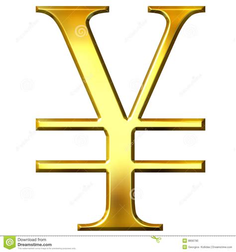 3D Golden Yen Symbol stock illustration. Illustration of japanese - 9856790