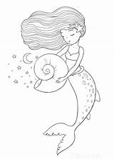 Lovely Mermaid Printable coloring Page  Download Print Or Color sketch template