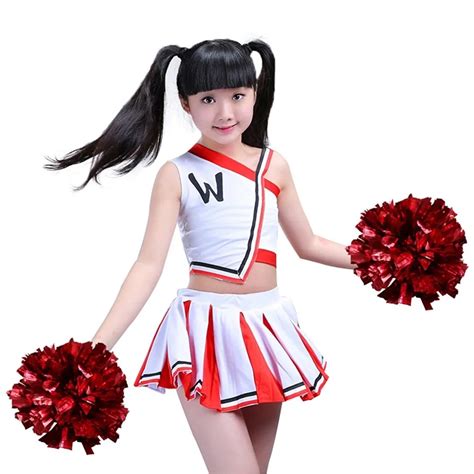 Girls Cheerleader Uniform Outfit Costume Fun Varsity Brand Youth Red and White-in Clothing Sets ...