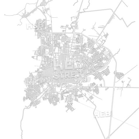 Ciudad Victoria, Tamaulipas, Mexico, bright outlined vector map - HEBSTREITS | Tamaulipas ...