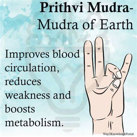 Prithvi mudra for metabolism boost and properbblood flow | Yoga benefits, Mudras, Meditation mantras