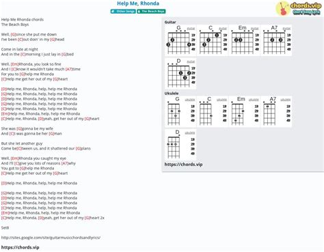 Chord: Help Me, Rhonda - tab, song lyric, sheet, guitar, ukulele | chords.vip