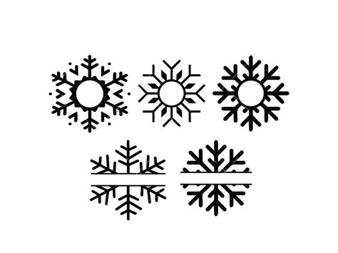 Snowflake Monogram SVG, PNG, PDF, Split Snowflake Svg, Winter Svg ...