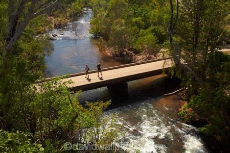 People on old low level road bridge, Adelaide River, Northern Territory ...