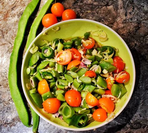 Runner bean tomato salad (spicy) recipe - Makergardener