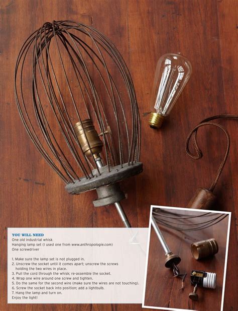 DIY Industrial Lamp from an old wisk | Lighting | Pinterest