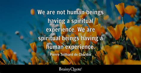 Pierre Teilhard de Chardin - We are not human beings...