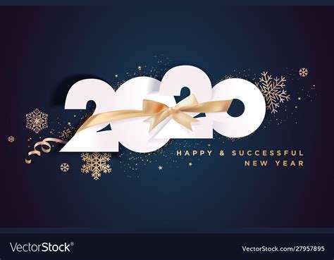 Happy new year 2020 greeting card Royalty Free Vector Image