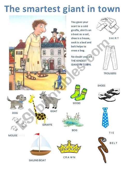 The smartest giant in town - ESL worksheet by majcek | Book activities ...