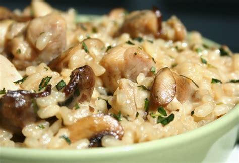 Risotto au Poulet et Champignons léger - Recettes Légères