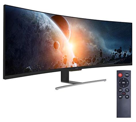 VIOTEK SUW49C 49-Inch Super Ultrawide 32:9 Curved Monitor with Speakers, 144Hz HDR 4ms ...