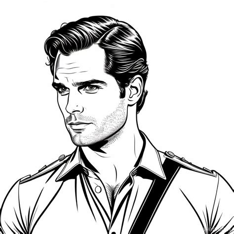 Henry Cavill in 1950s American Fashion Illustration | Stable Diffusion Online