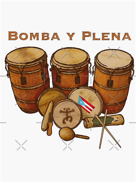 "Bomba y Plena Puerto Rico" Sticker for Sale by SoLunAgua . | Redbubble