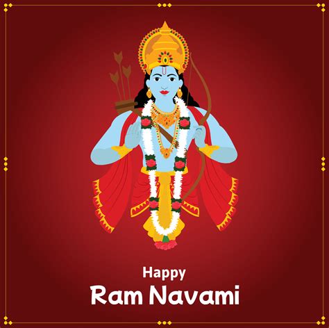 Shree Ram Navami Indian Hindu Festival Celebration Vector Design ...