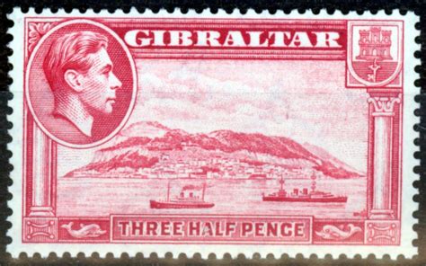 Gibraltar 1938 1 1/2d Carmine SG123a P.13.5 Fine MNH ...