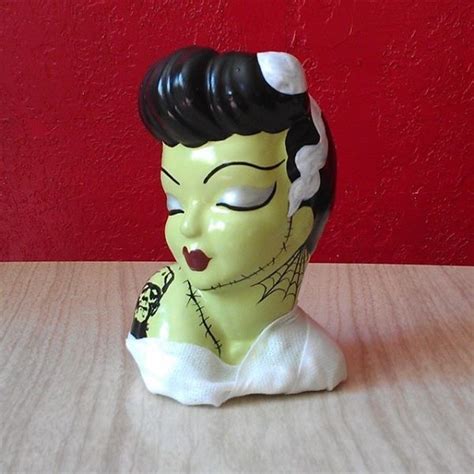 Tattooed Bride of Frankenstein Head Vase by erin ~ https://www.etsy.com ...