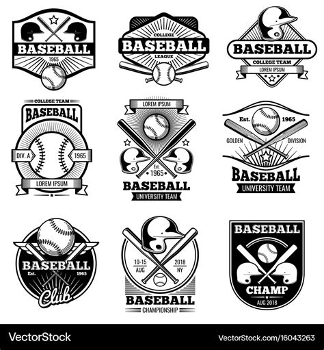 Vintage sports logo design retro baseball Vector Image