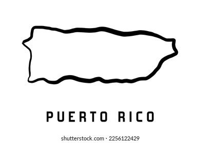 Puerto Rico Island Map Simple Outline Stock Vector (Royalty Free) 2256122429 | Shutterstock