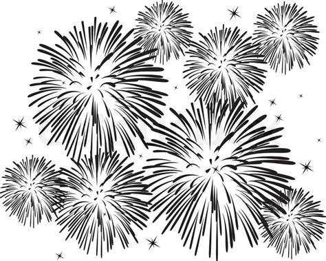 10 Fireworks Vector Black And White Images - Black and White Fireworks Clip Art, Black and White ...