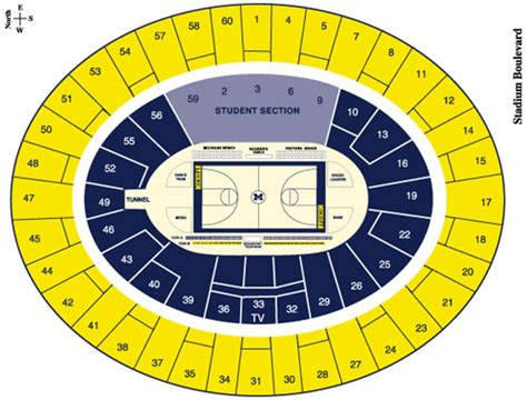 Crisler Arena Seating Chart Row Numbers | Elcho Table